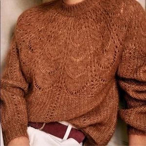 La Maille Sezane Paris Women's Brown Kid Mohair Wool Jumper Size M